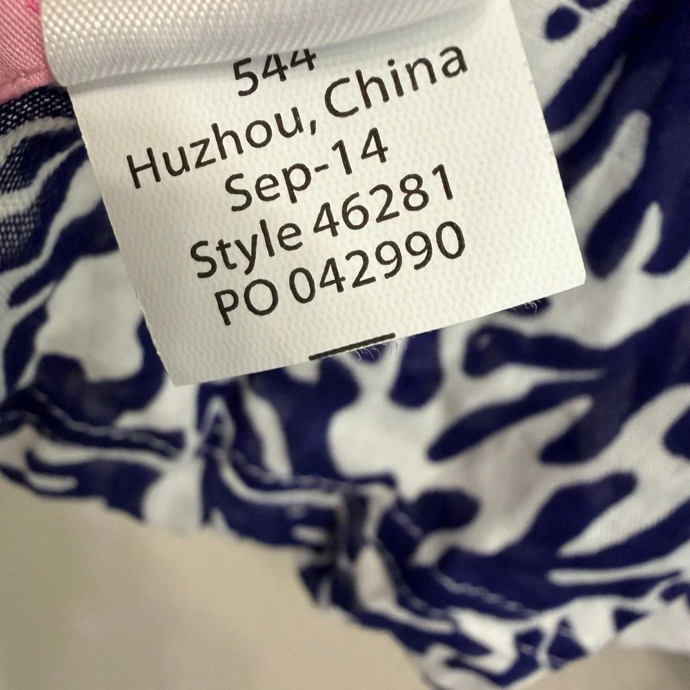 Lilly Pulitzer Murfee Infinity Scarf Blue White Coral Print Rayon 34